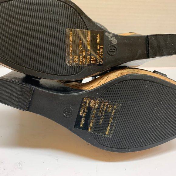 FREE DIBA® Black Cork Women's Wedges Size 8 - Picture 3 of 5